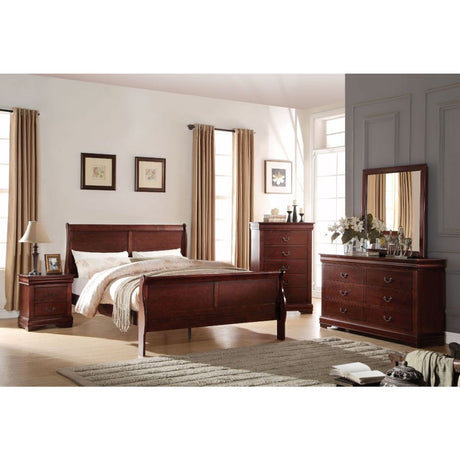 Acme - Louis Philippe EK Bed 23747EK Cherry Finish