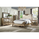 Acme - Orianne CK Bed 23784CK Cream Synthetic Leather & Champagne Finish