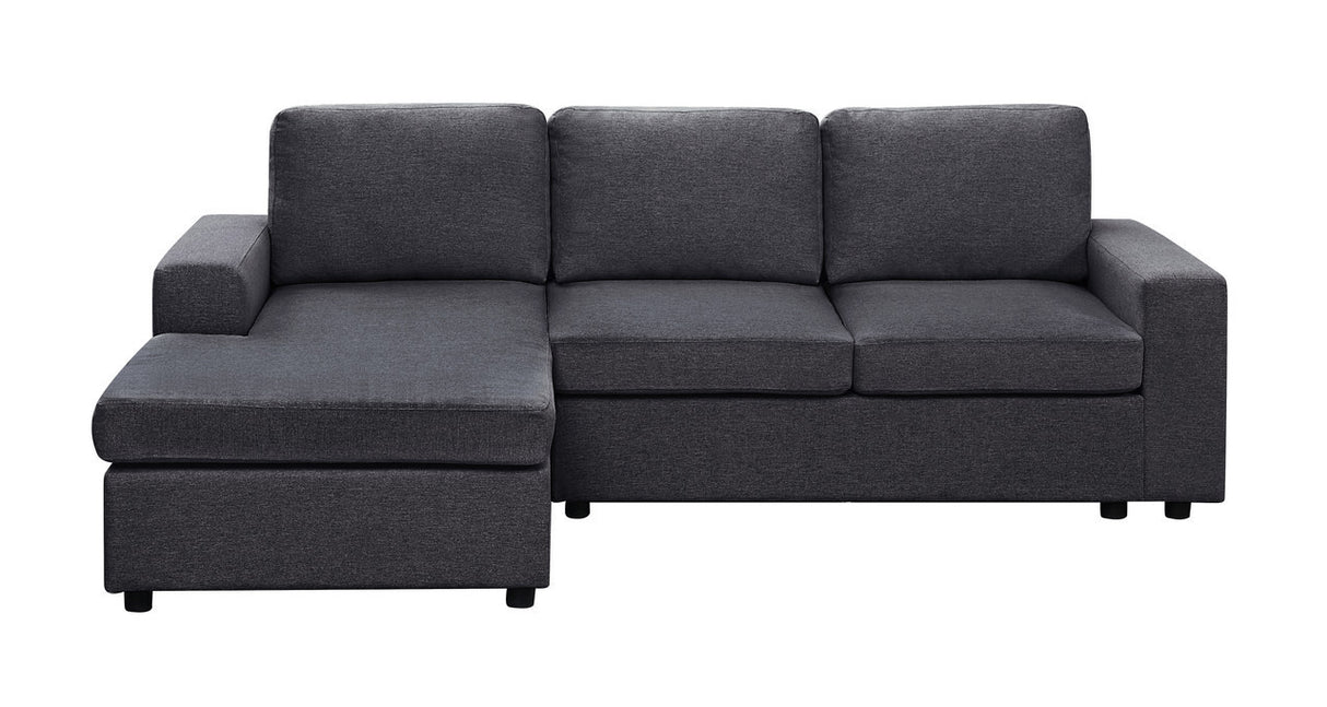 Aurelle Sofa with Reversible Chaise in Dark Gray Linen - B061S00233 - Home Elegance USA - 3