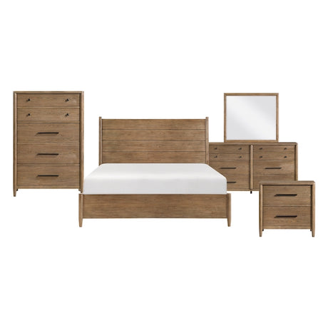 Pinehurst Brown Hickory Veneer Platform Bedroom Set – Homelegance - sold by Home Elegance USA