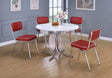 Retro 5 - piece Round Dining Set Glossy White and Red | Coaster | Home Elegance USA