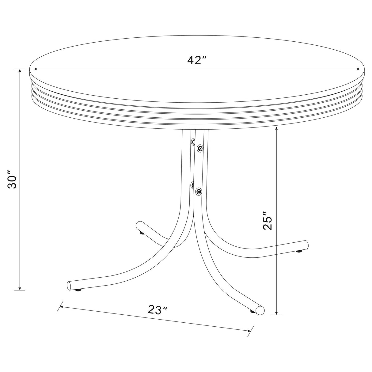 Retro 5 - piece Round Dining Set Glossy White and Black - 2388 - S5 - image - 8