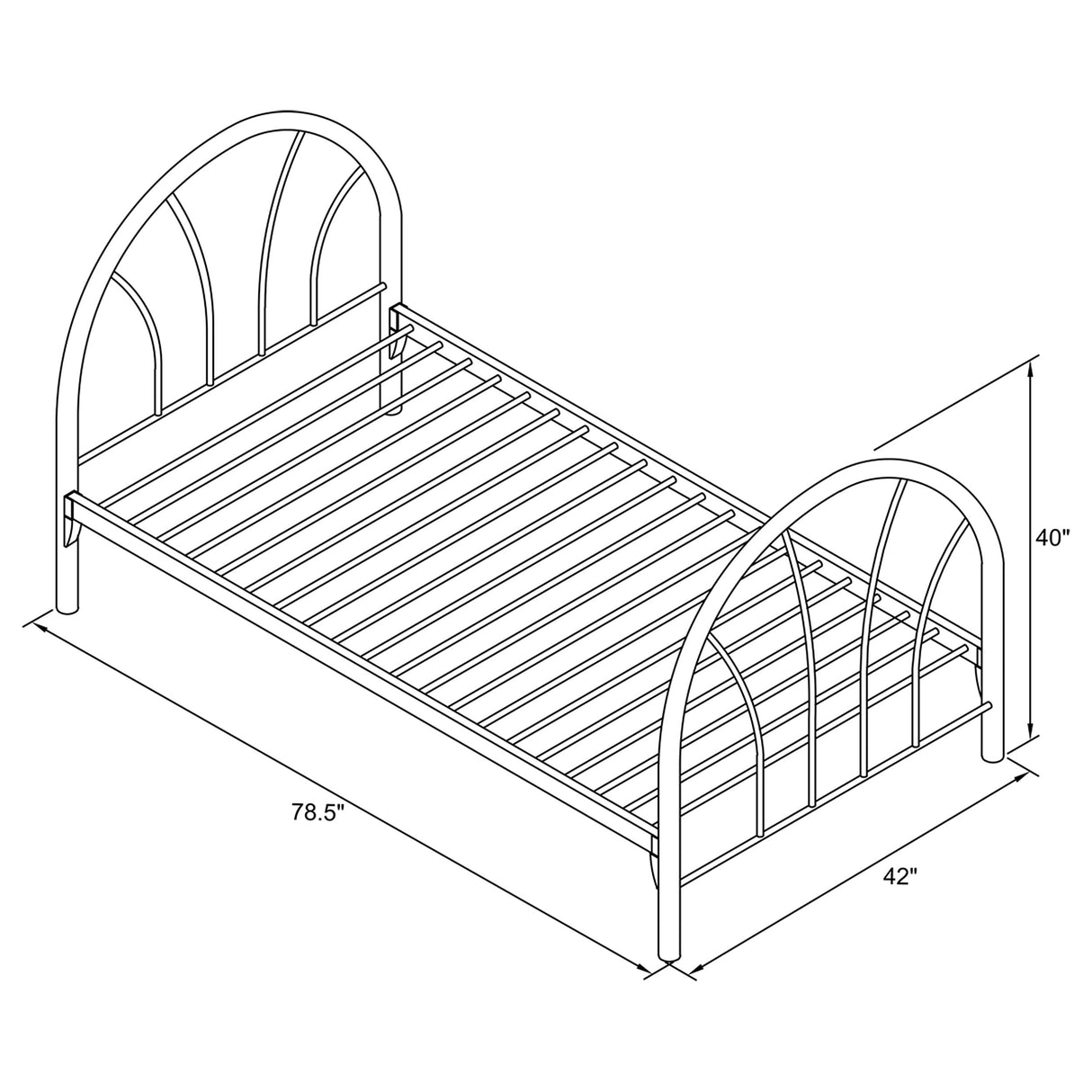 Twin Bed - Marjorie Metal Twin Open Frame Bed Black