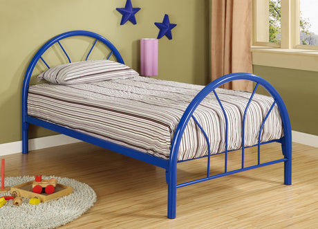 Twin Bed - Marjorie Metal Twin Open Frame Bed Blue