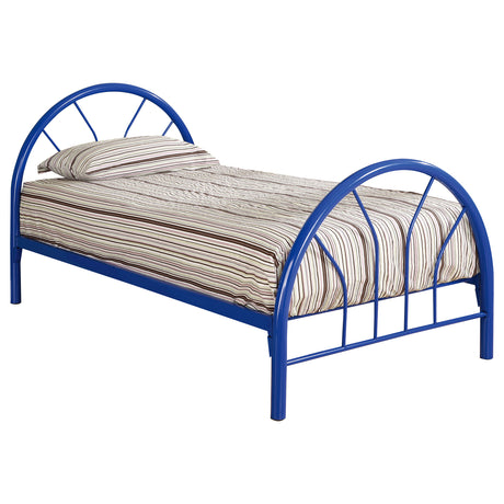 Twin Bed - Marjorie Metal Twin Open Frame Bed Blue