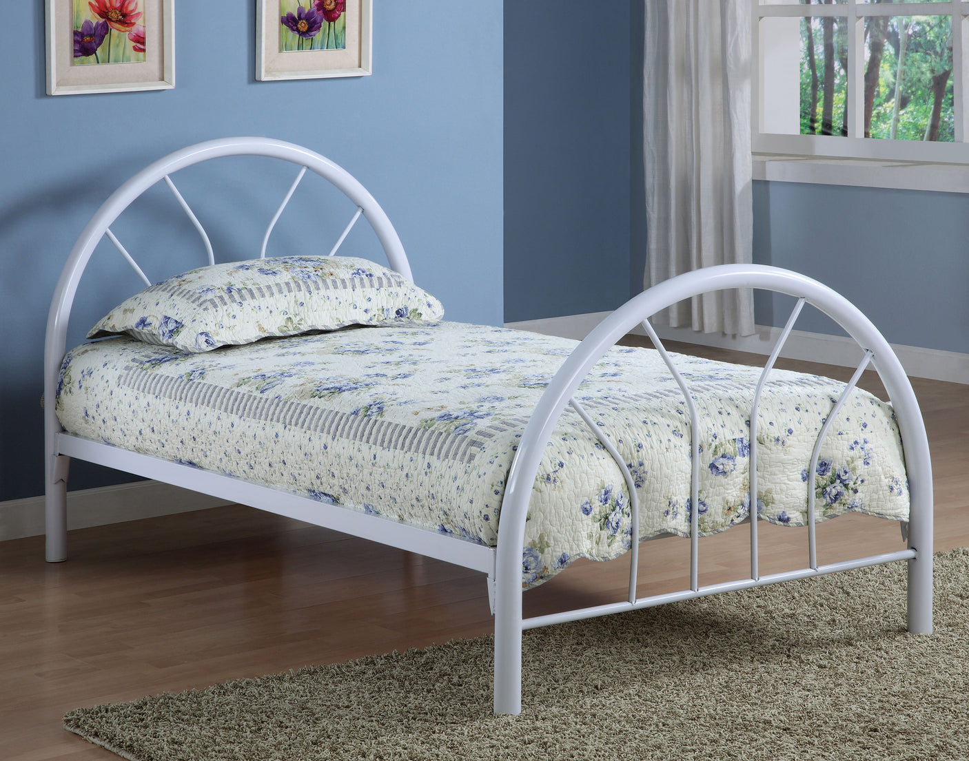 Twin Bed - Marjorie Metal Twin Open Frame Bed White