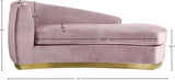 Julian Velvet Chaise Lounge In Pink - 620Pink-Chaise | Meridian - sold by Home Elegance USA