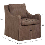 Luisa Pinstripe Swivel Chair - Dark Brown by Uttermost - View 9