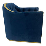 Navy and Gold Sofa Chair - Home Elegance USA