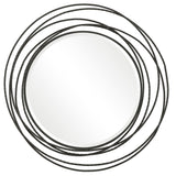 Whirlwind Round Mirror - Black by Uttermost - View 1