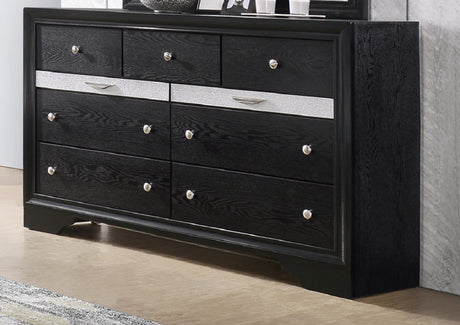 Modern Luxury 1pc Glam 7-Drawer Dresser Pullout Jeweler Tray Silver Panel Bedroom Solid Wood Wooden Furniture