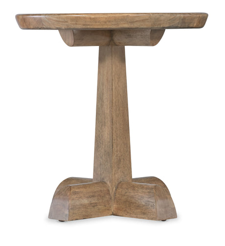 Vineyard Row Round Pedestal End Table - Light Brown by Hooker Furniture - View 4