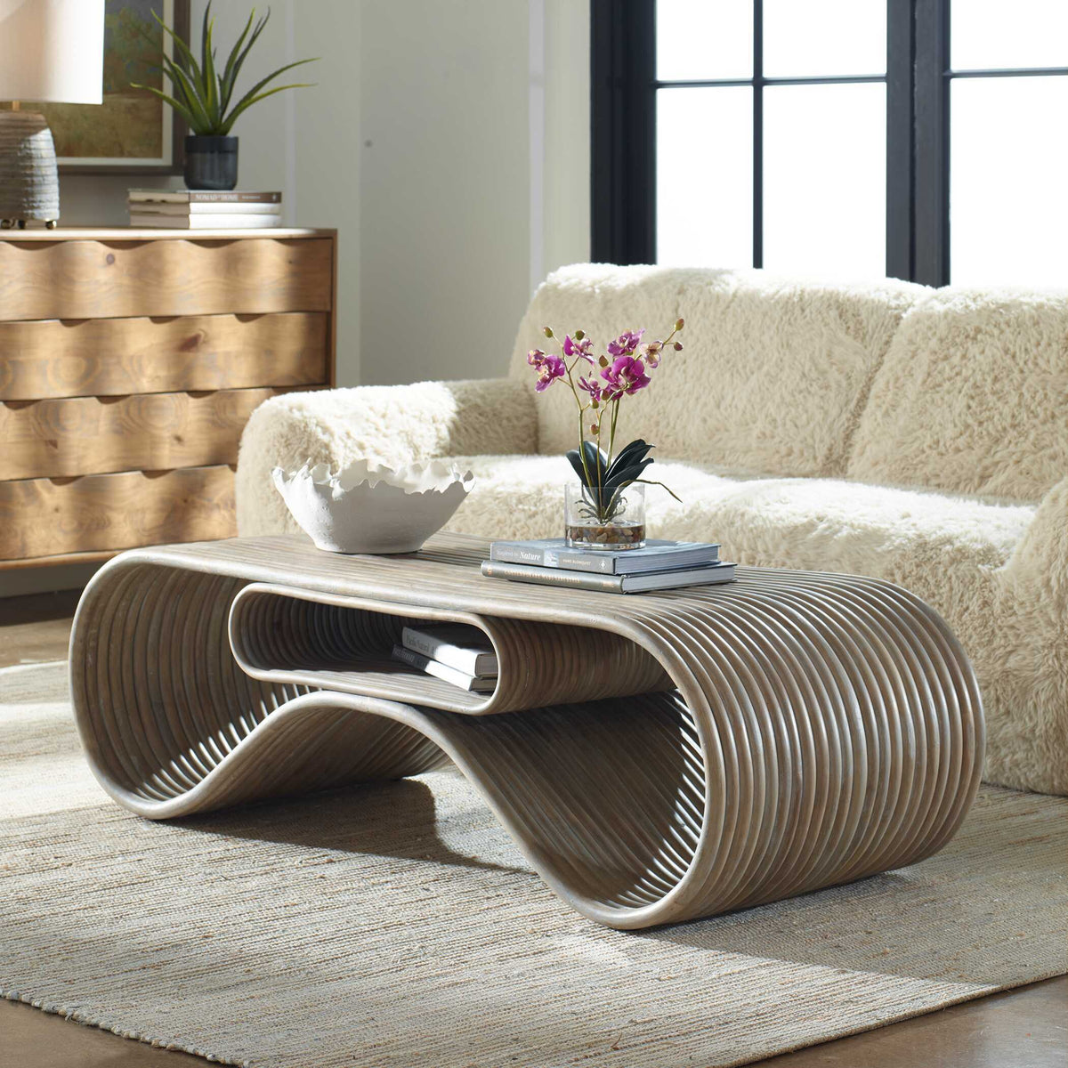 Montrose Rattan Coffee Table - Light Brown by Uttermost - View 2