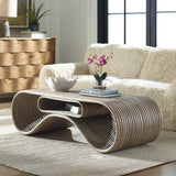 Montrose Rattan Coffee Table - Light Brown by Uttermost - View 2