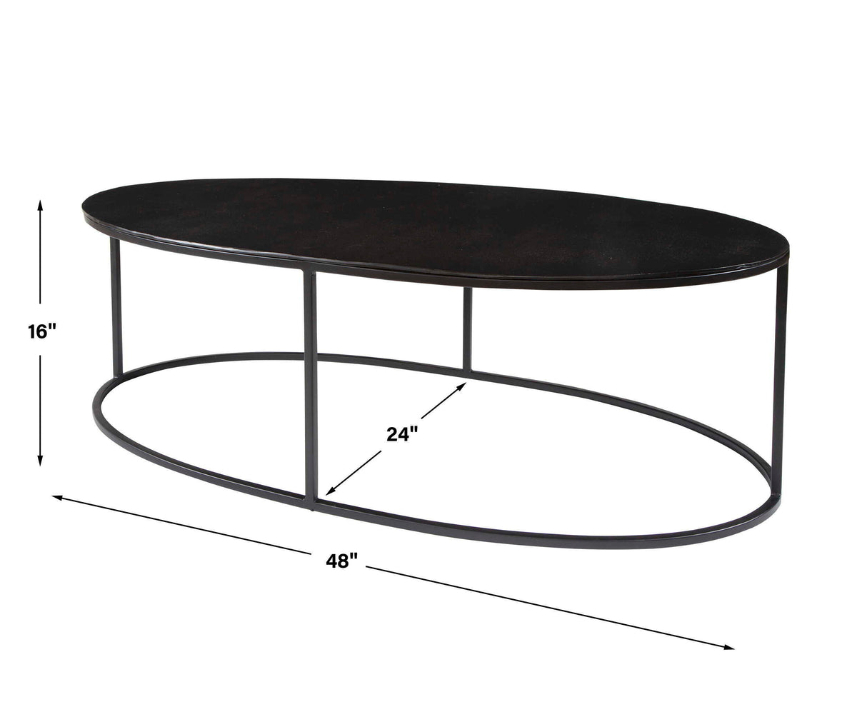 Coreene Oval Coffee Table - Black by Uttermost - View 6