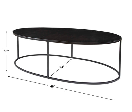 Coreene Oval Coffee Table - Black by Uttermost - View 6