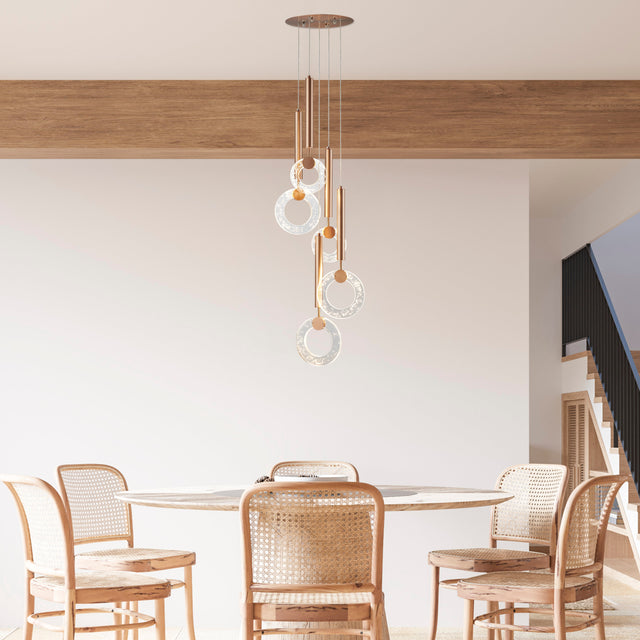 Glitter Rings Flush Chandelier // Bronze  | Finesse - Home Elegance USA