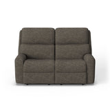 Rio Transitional Fabric Power Reclining Loveseat With Power Headrests | Flexsteel
