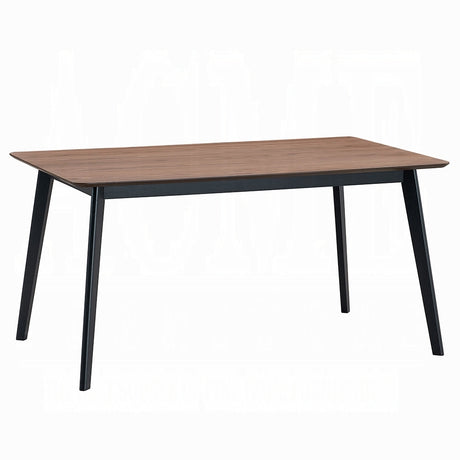 Contemporary 5pc Dining Set Black and Walnut Finish Table and 4 Side Chairs Padded Seat Wooden Kitchen Furniture - sold by Home Elegance USA