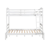 Twin over Full Bunk Bed with Guard Rails 1pc Sturdy Wood Frame White Finish Youth Bedroom Furniture - sold by Home Elegance USA