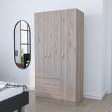 Three Door Armoire Clark, Bedroom, Light Gray - sold by Home Elegance USA