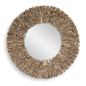 Rossetti Round Interwoven Wood Mirror Woodtone - Light Brown by Uttermost - View 1