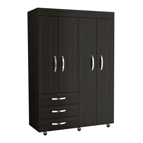 Mobile Armoire Velvet, Bedroom, Black - sold by Home Elegance USA