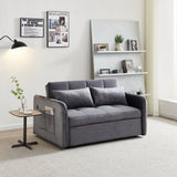 55.5" Twins Pull Out Sofa Bed Grey Velvet - W1097104077 - image - 4