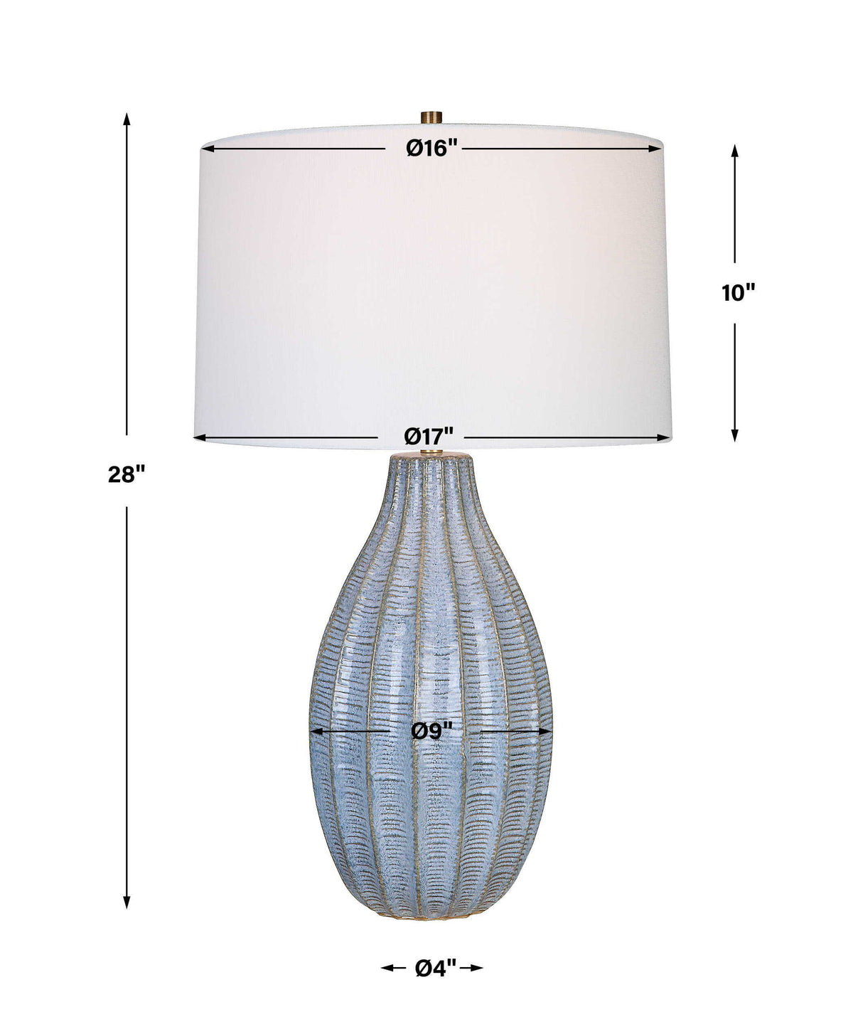Veston Blue Glaze Table Lamp - Light Blue by Uttermost - View 8
