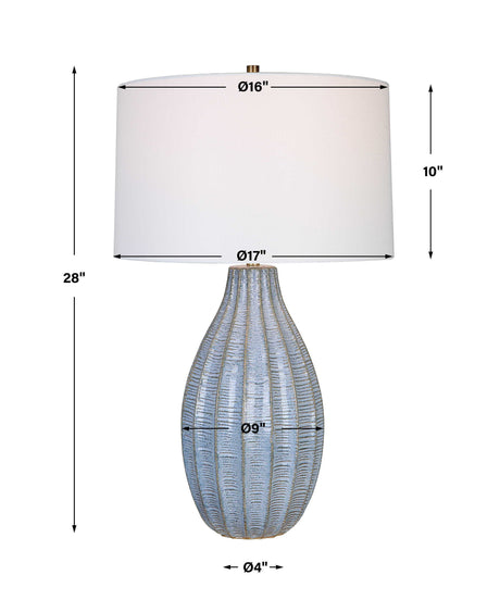 Veston Blue Glaze Table Lamp - Light Blue by Uttermost - View 8