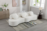 103.9" Modern Living Room Sofa Lamb Velvet Upholstered Couch Furniture for Home or Office, Beige - SG000860AAA - image - 21