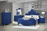 Dante EK Bed 24217EK Blue Velvet | Acme - 24217EK - Home Elegance USA - 3