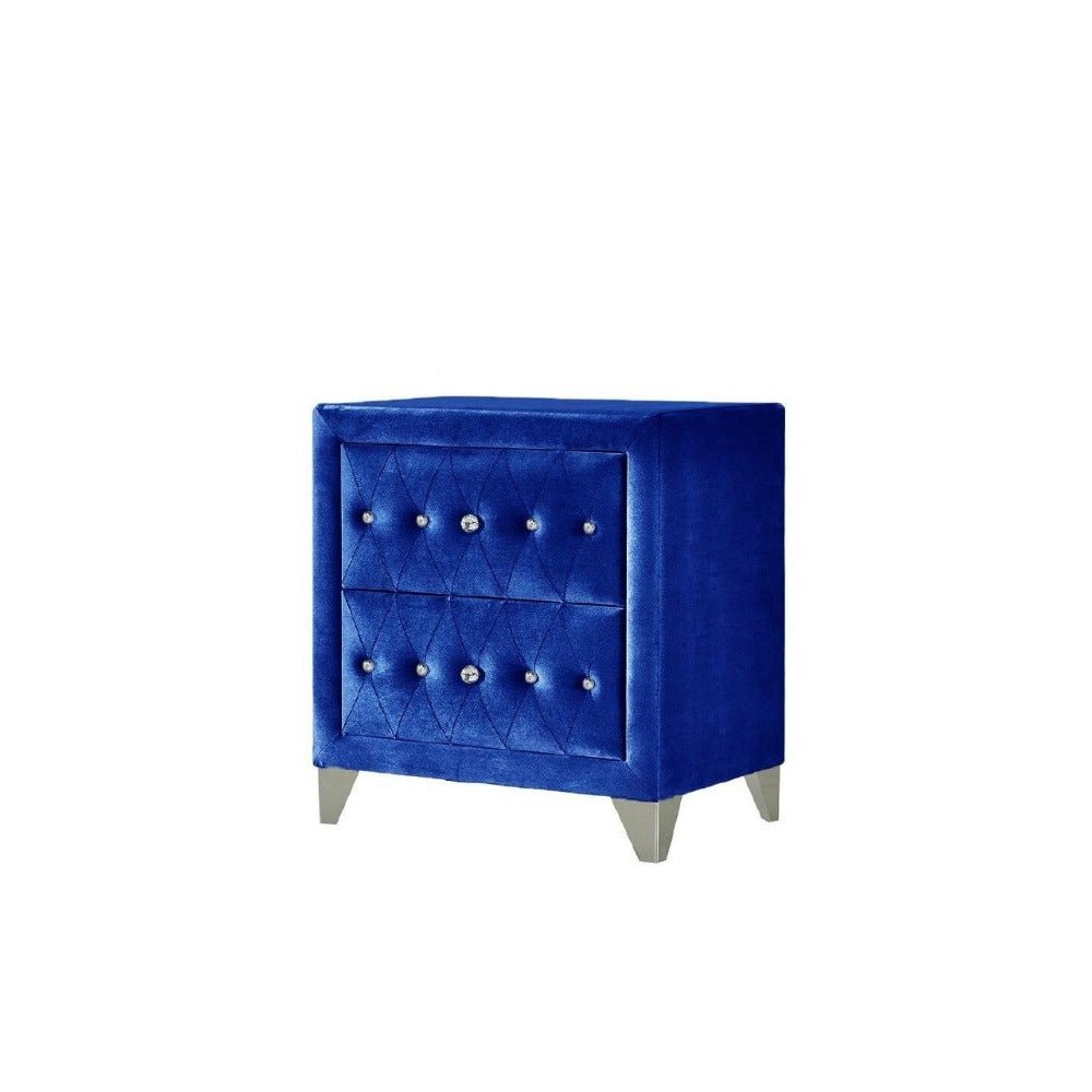 Dante Nightstand 24223 Blue Velvet | Acme - 24223 - Home Elegance USA - 2