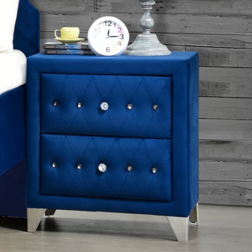 Dante Nightstand 24223 Blue Velvet | Acme - 24223 - Home Elegance USA - 1