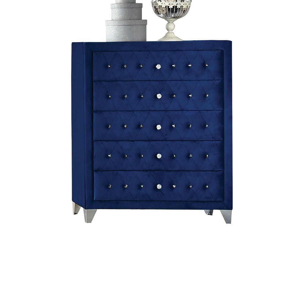 Dante Chest 24226 Blue Velvet | Acme - 24226 - Home Elegance USA - 3