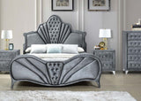 Dante EK Bed 24227EK Gray Velvet | Acme - 24227EK - Home Elegance USA - 3