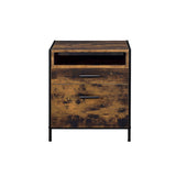 Acme - Juvanth Nightstand 24263 Rustic Oak & Black Finish