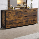 Acme - Juvanth Dresser 24265 Rustic Oak & Black Finish