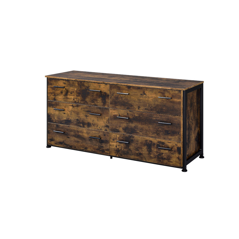 Acme - Juvanth Dresser 24265 Rustic Oak & Black Finish