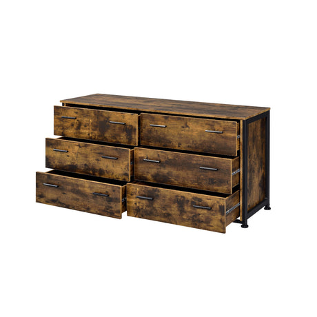 Acme - Juvanth Dresser 24265 Rustic Oak & Black Finish