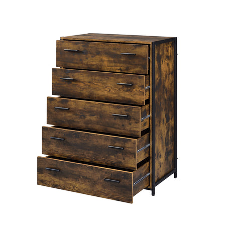 Acme - Juvanth Chest 24266 Rustic Oak & Black Finish