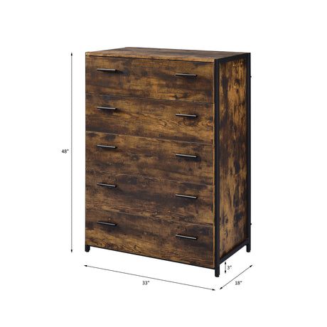 Acme - Juvanth Chest 24266 Rustic Oak & Black Finish