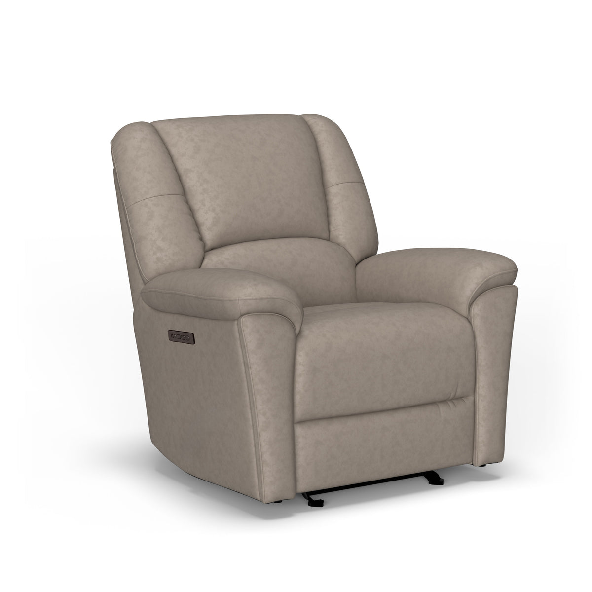 Plush Transitional Leather Power Gliding Recliner With Power Headrest & Lumbar | Flexsteel