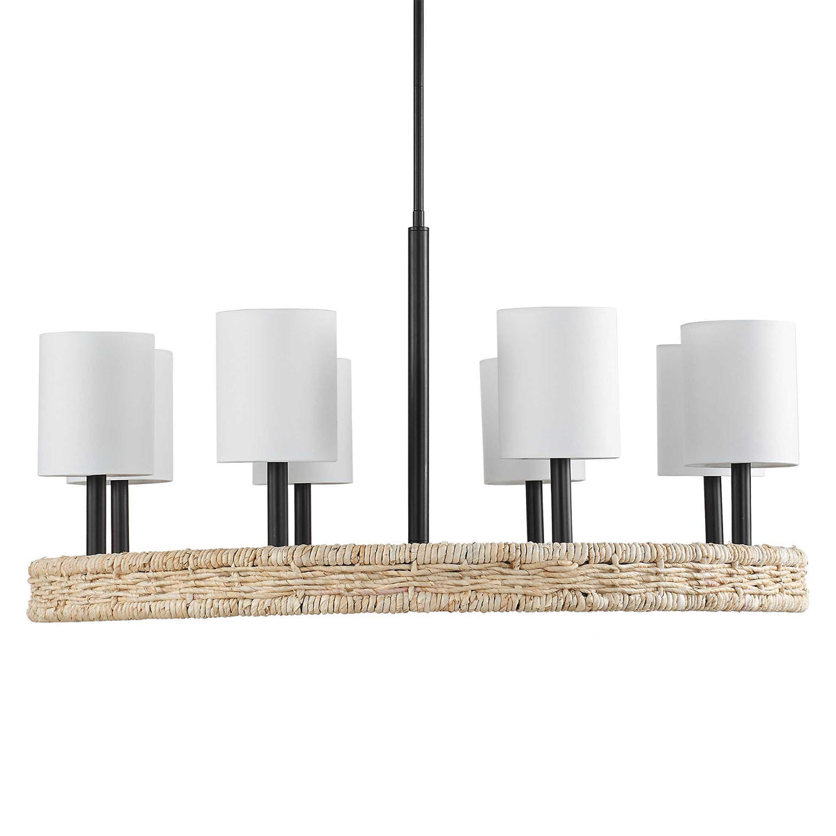 Faiyam 8 Light Rattan Chandelier - Black by Uttermost - View 4