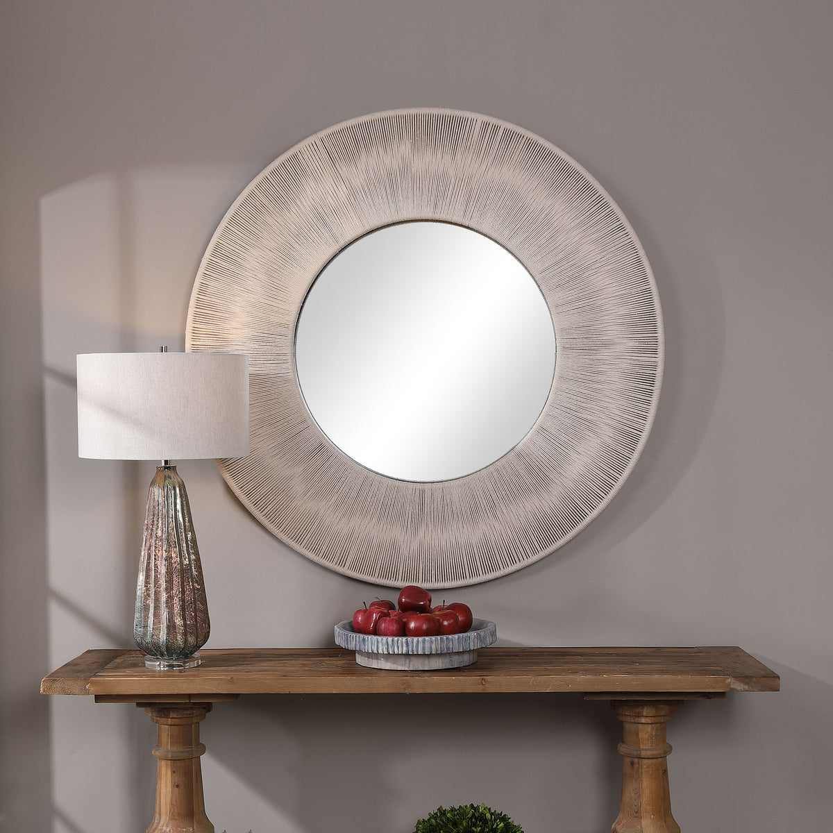Sailor's Knot Round Mirror - Beige by Uttermost - View 2