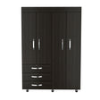 Mobile Armoire Velvet, Bedroom, Black - sold by Home Elegance USA