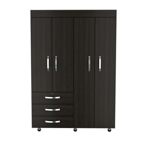Mobile Armoire Velvet, Bedroom, Black - sold by Home Elegance USA