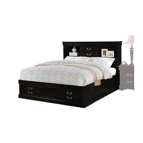 Acme - Louis Philippe III EK Bed W/Storage 24387EK Black Finish