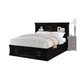 Acme - Louis Philippe III Queen Bed W/Storage 24390Q Black Finish