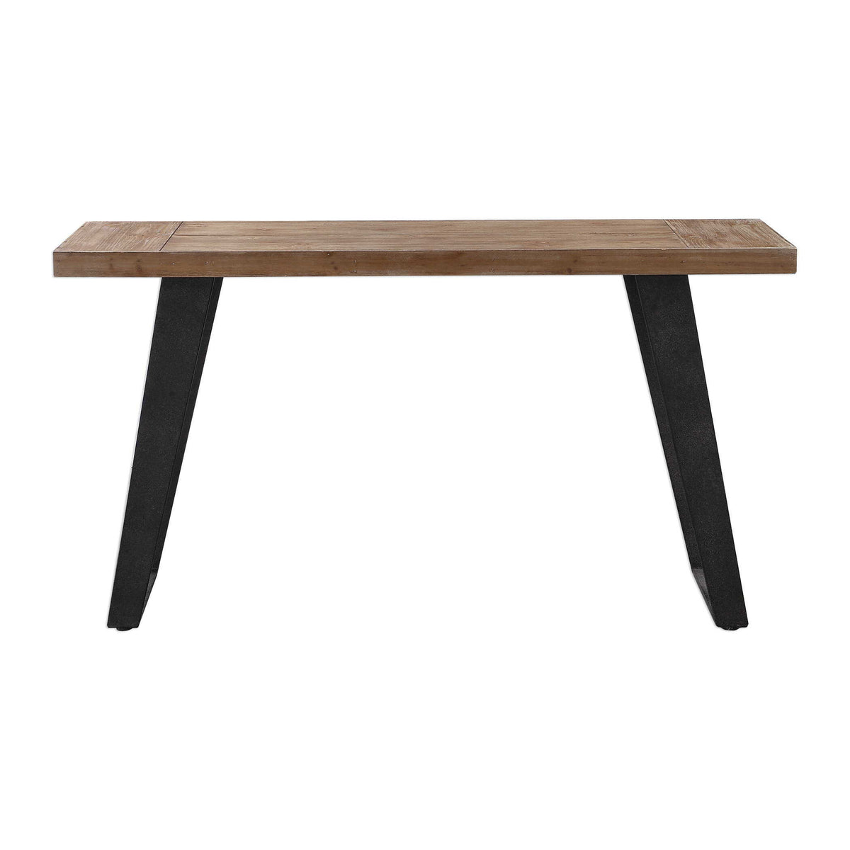 Freddy Weathered Console Table Light Brown & Black - Light Brown / Black by Uttermost - View 1